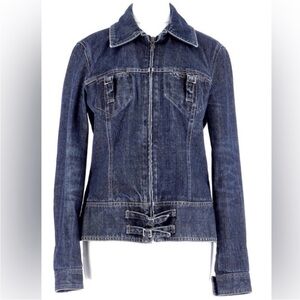 Tara Jarmon Dark Blue Denim Zip-Up Jacket